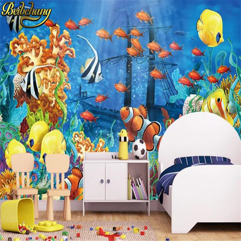 Marine Aquarium Wallpaper - Large murals Wallpaper Cartoon World Marine