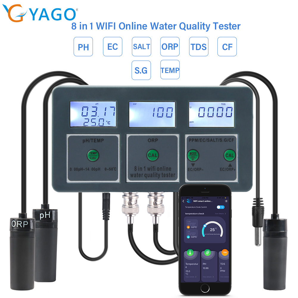 YAGO 8 in 1 WiFi Aquarium Wate - Marine Aquarium Water Analyzer recensione e prezzo