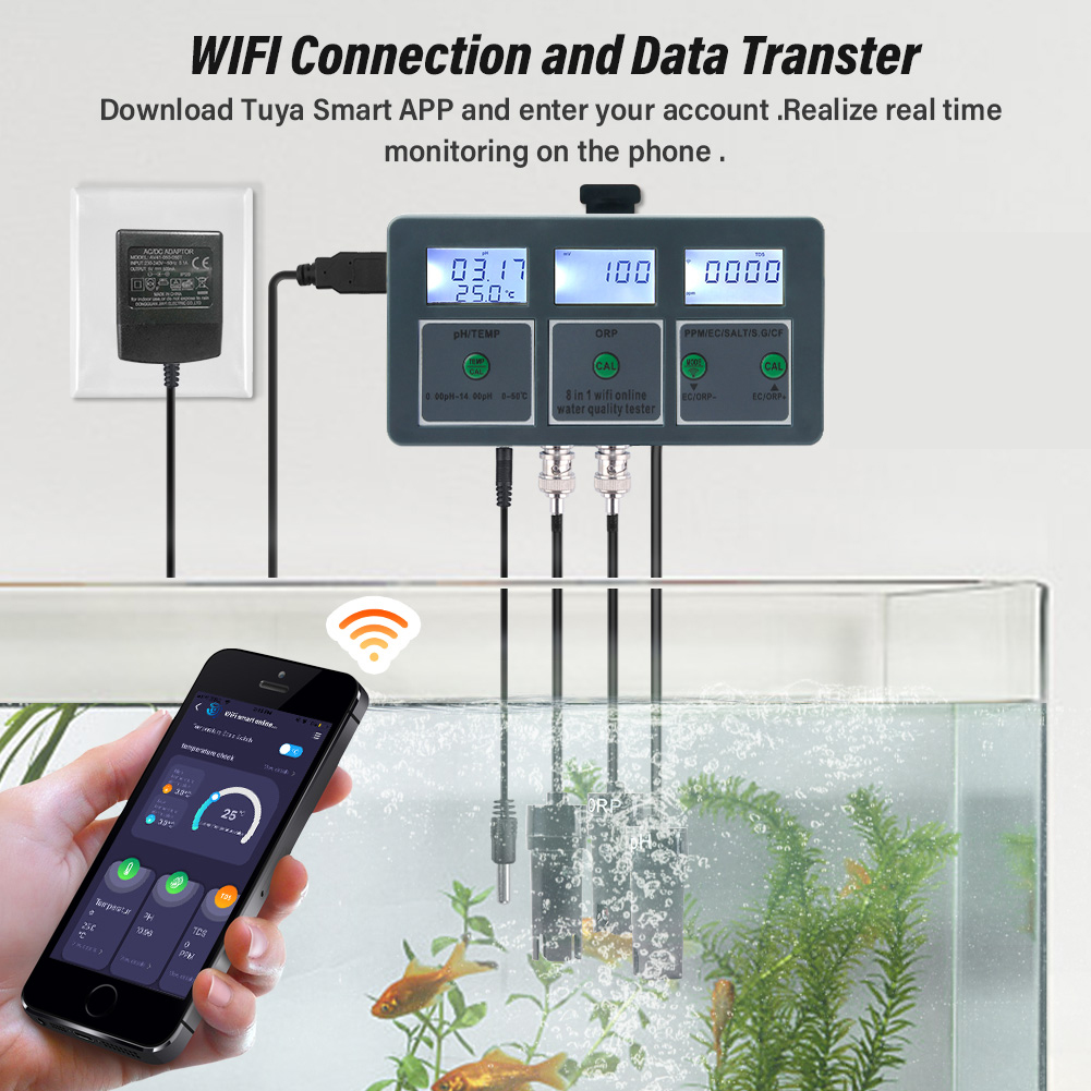 YAGO 8 in 1 WiFi Aquarium Wate - Marine Aquarium Water Analyzer recensione e prezzo