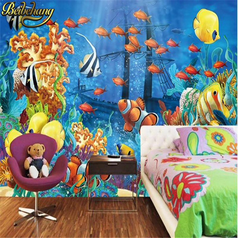 Large murals Wallpaper Cartoon - Marine Aquarium Wallpaper recensione e prezzo