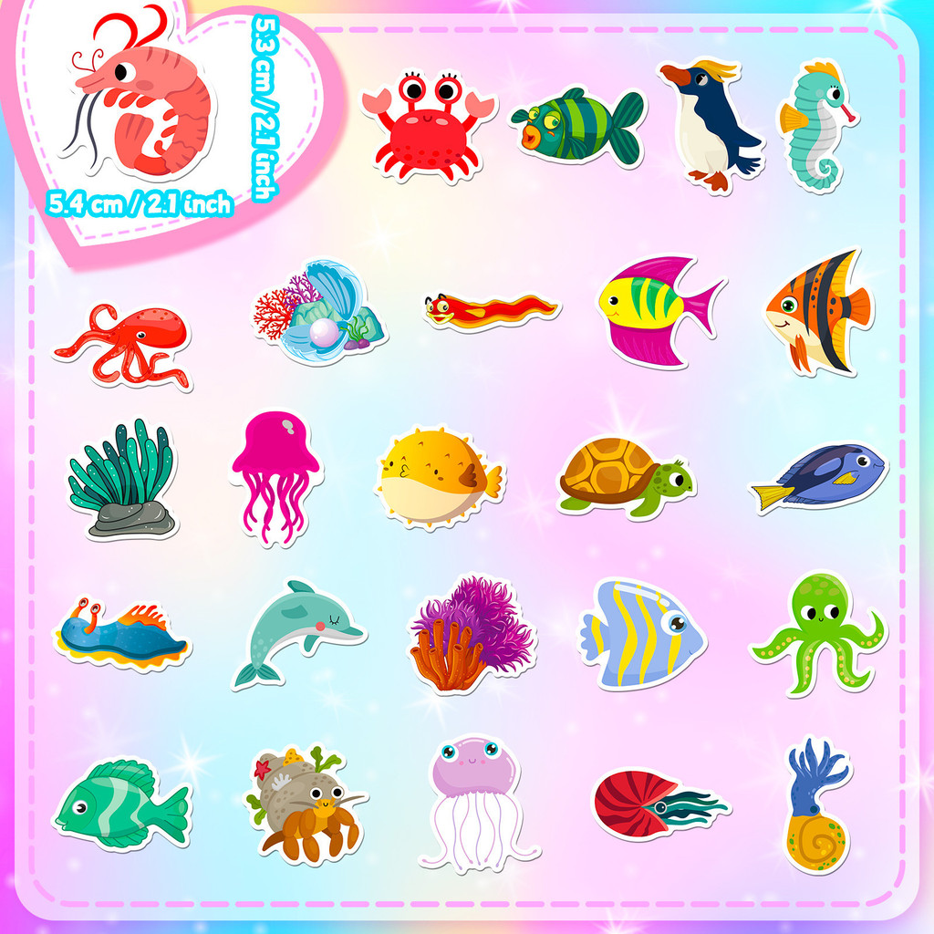 50Pcs Marine Life Stickers Dol - Marine Aquarium Aquascape recensione e prezzo
