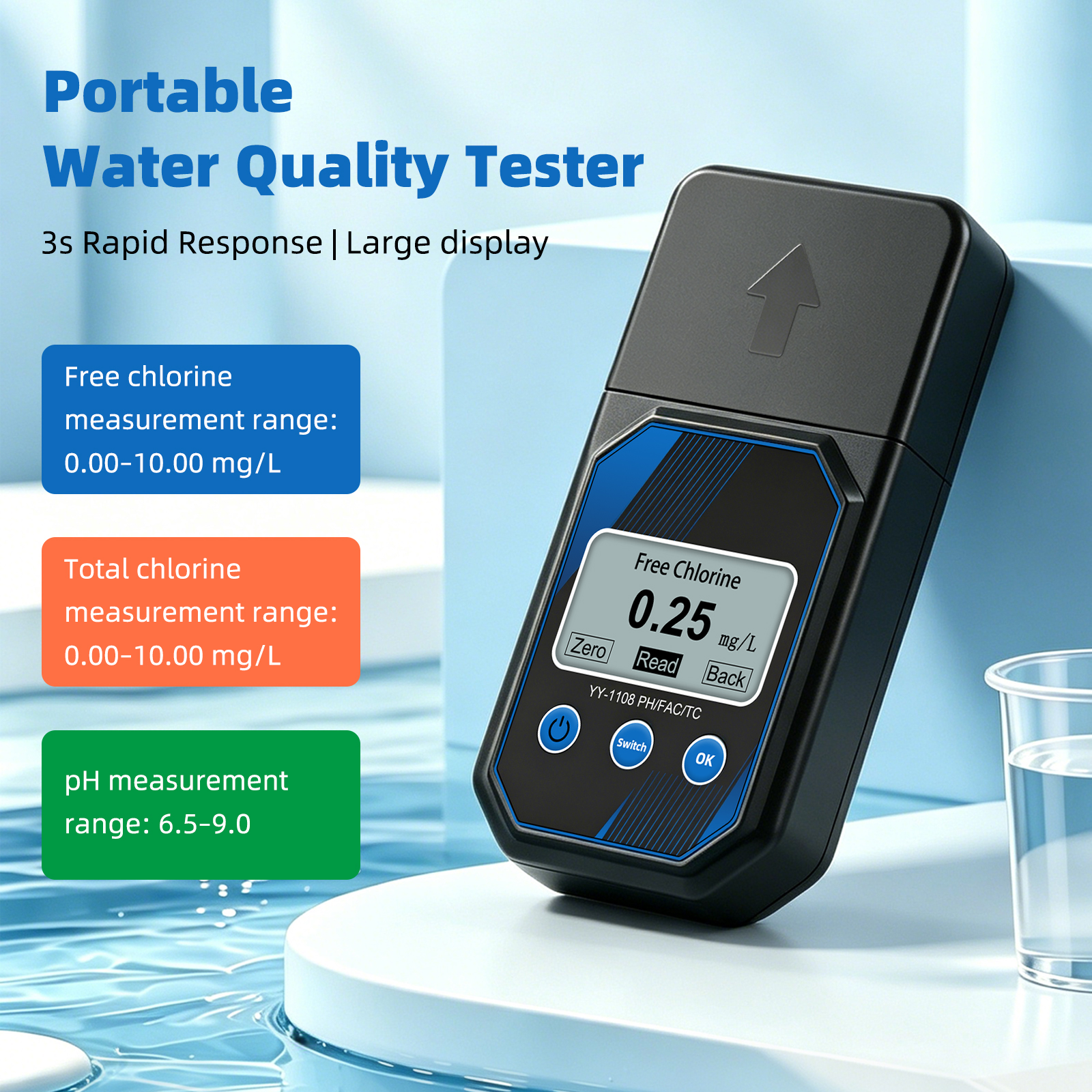 3-in-1 Digital Water Quality A - Marine Aquarium Water Testing recensione e prezzo
